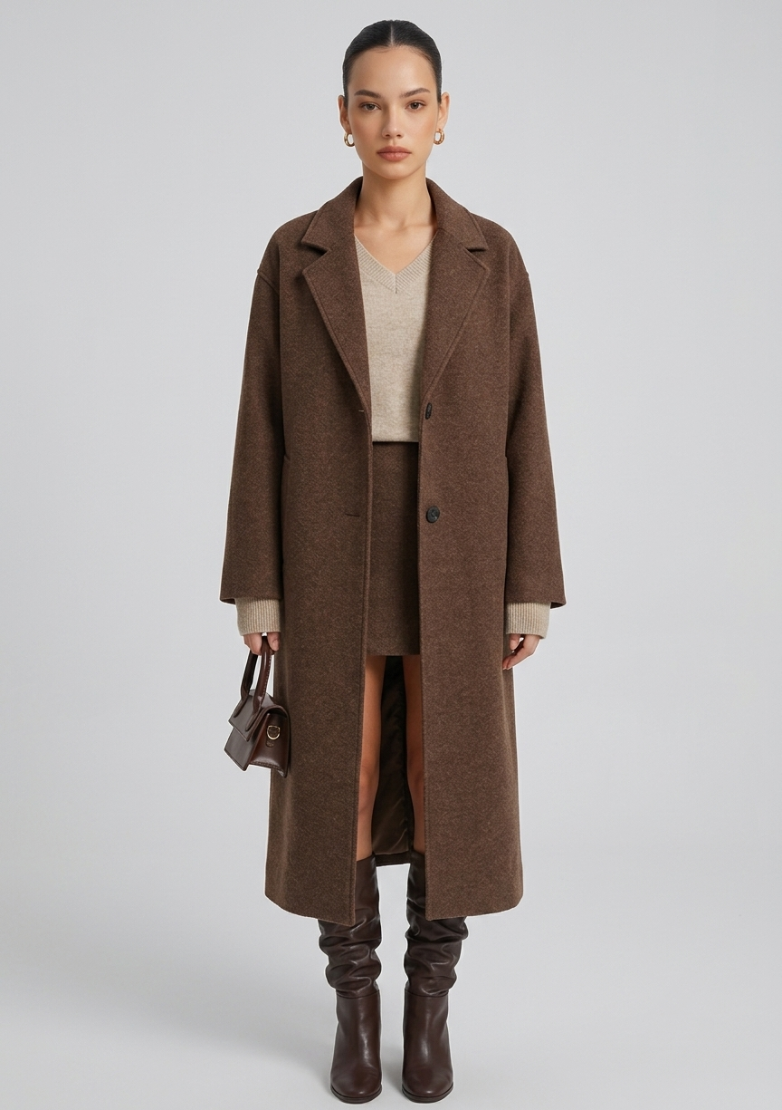 Ruœgy Manteau Tweed Femme Long Femme