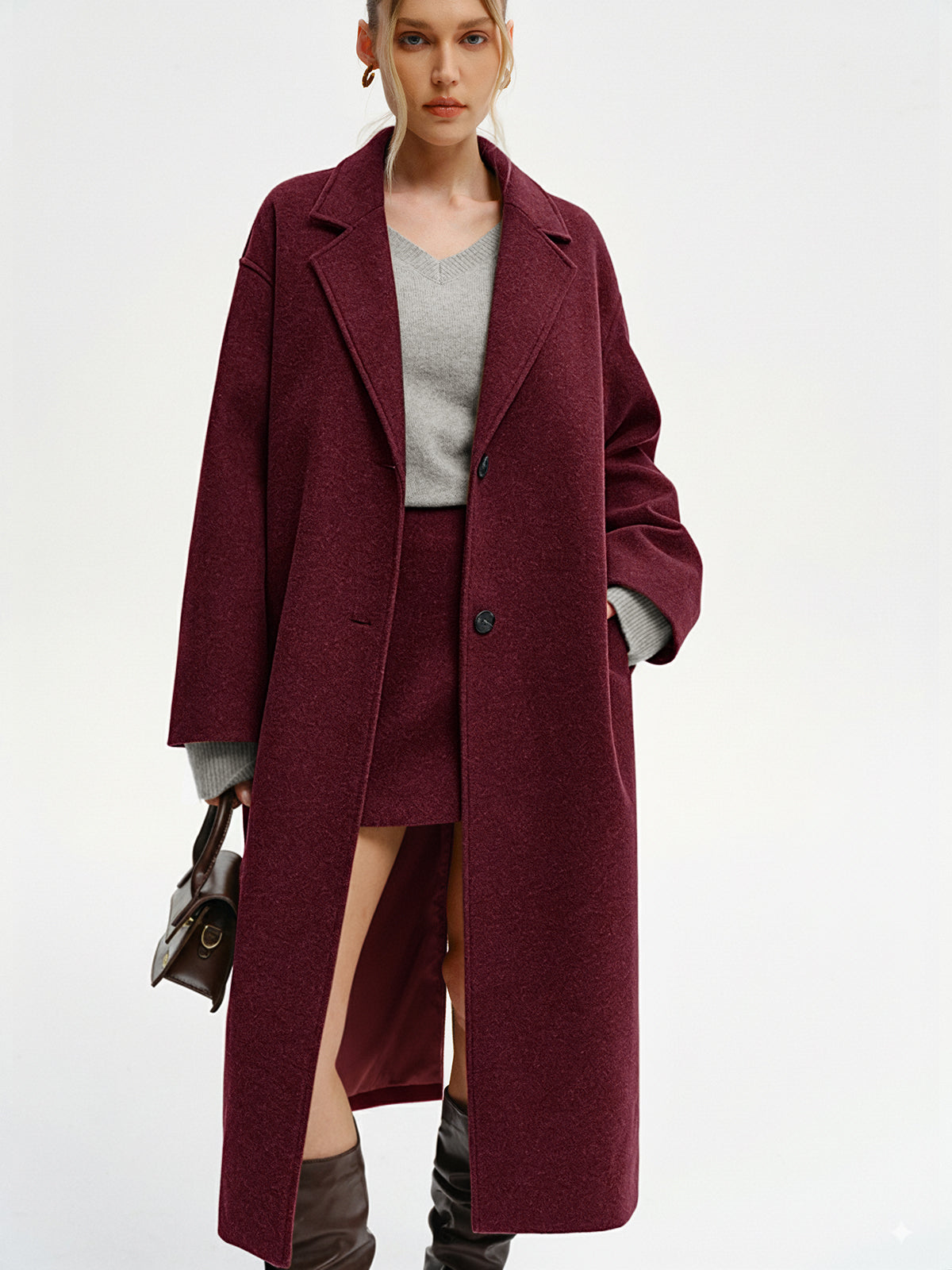 Ruœgy Manteau Tweed Femme Long Femme
