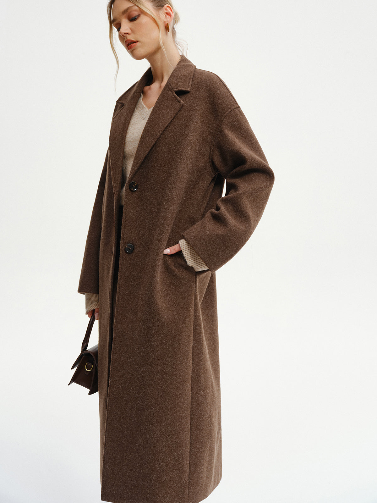 Ruœgy Manteau Tweed Femme Long Femme