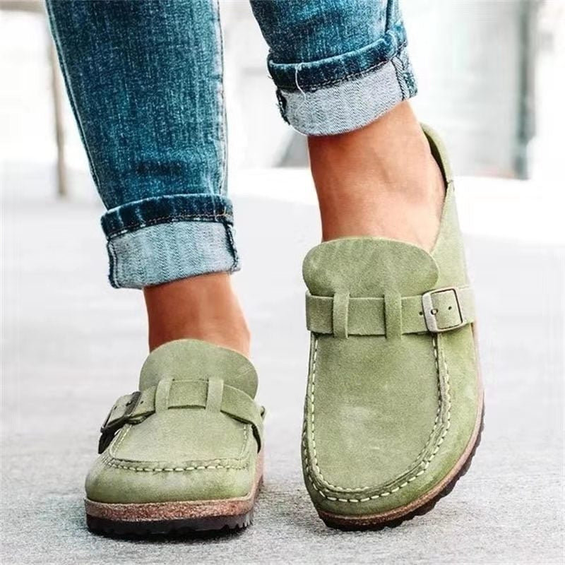 Mocassins Mule Femme à Enfiler avec Semelle Intérieure Rembourrée et Bout Fermé