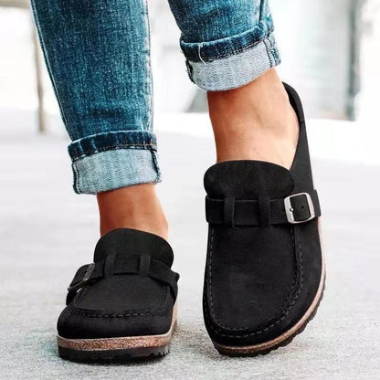 Mocassins Mule Femme à Enfiler avec Semelle Intérieure Rembourrée et Bout Fermé