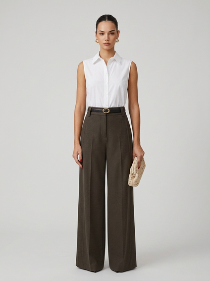 Ruœgy Pantalon Droit Ceinturé Femme