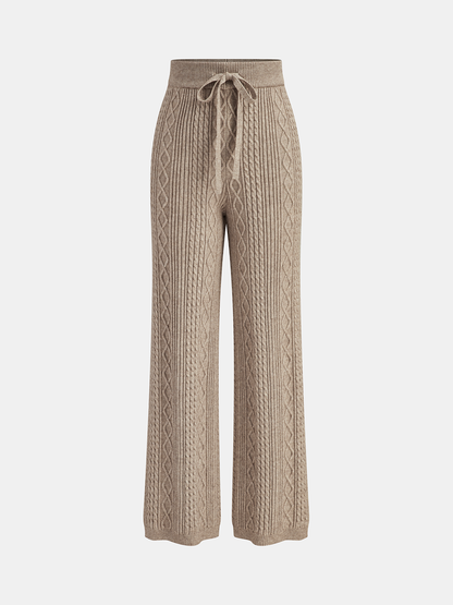 Ruœgy Pantalon Maille Taille Élastique Femme