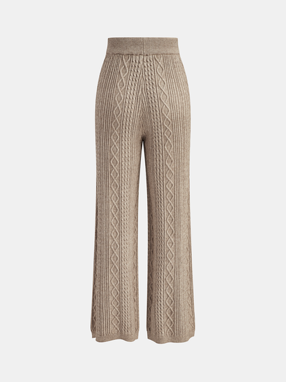 Ruœgy Pantalon Maille Taille Élastique Femme