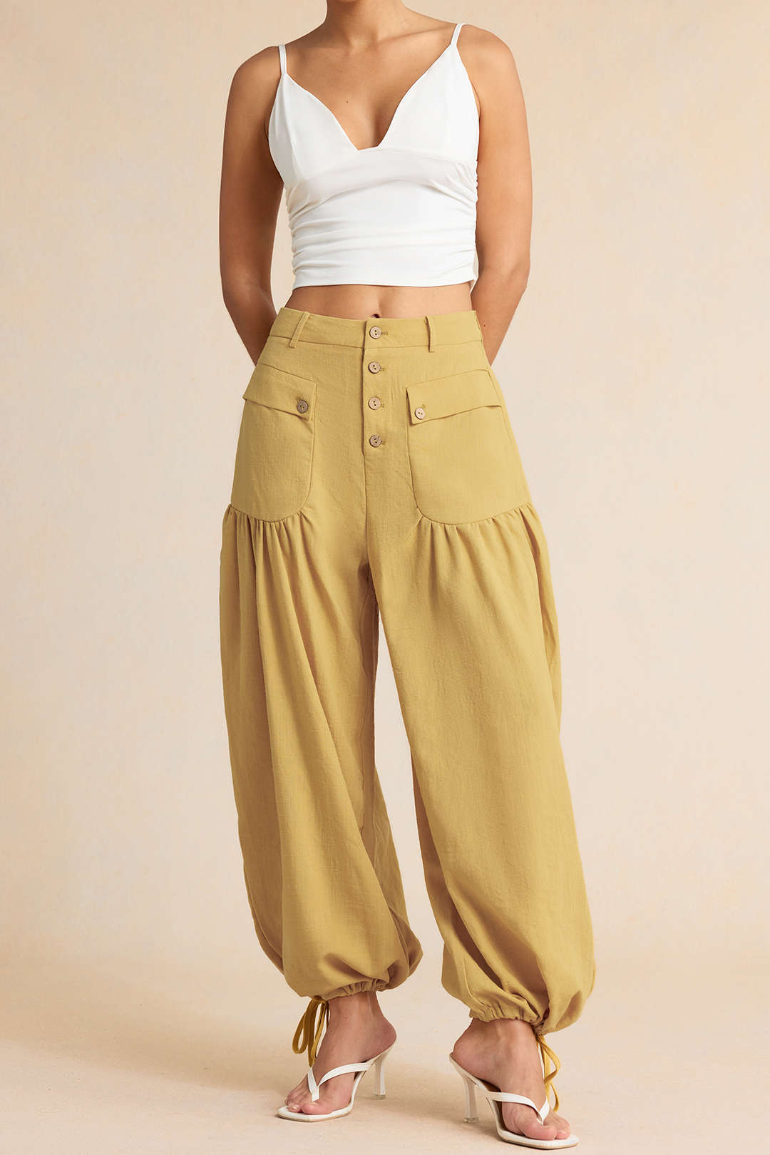 Ruœgy Pantalon Poches Boutonnées Femme