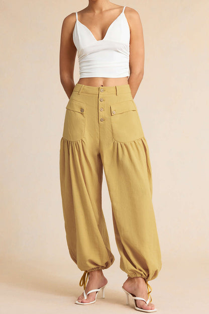 Ruœgy Pantalon Poches Boutonnées Femme