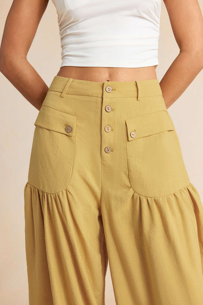 Ruœgy Pantalon Poches Boutonnées Femme