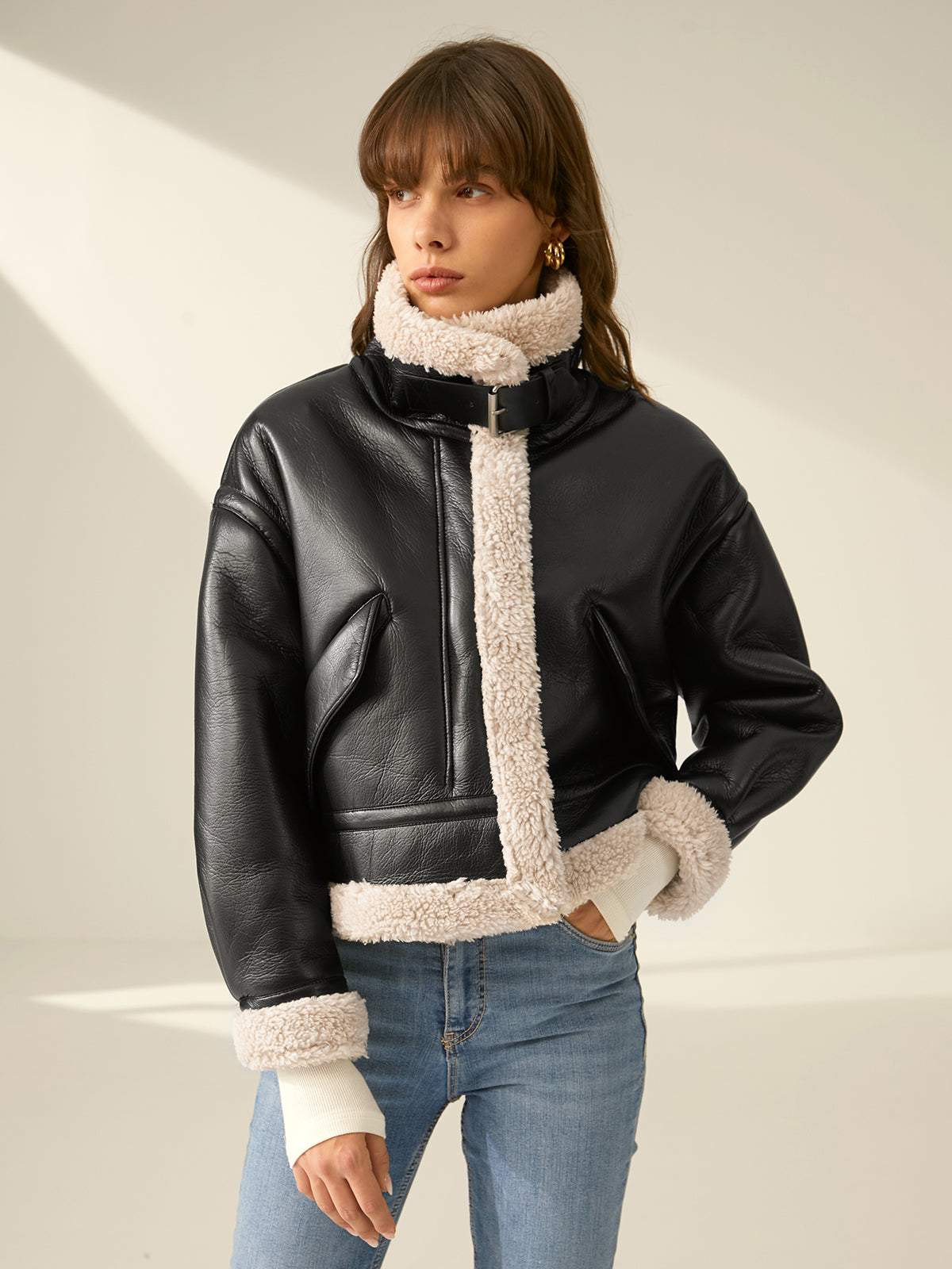 Ruœgy Veste Aviateur Doublée Sherpa Femme