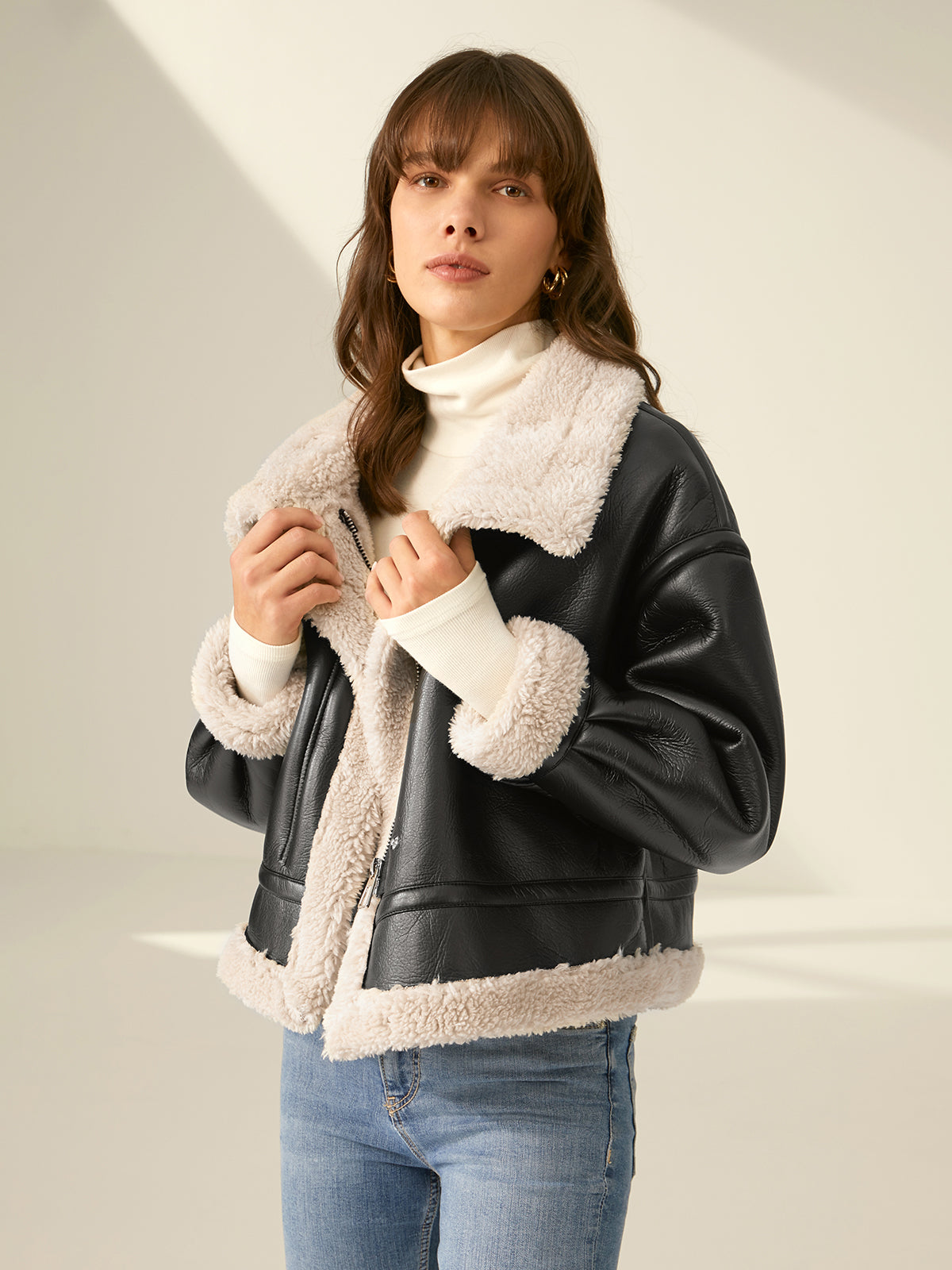 Ruœgy Veste Aviateur Doublée Sherpa Femme