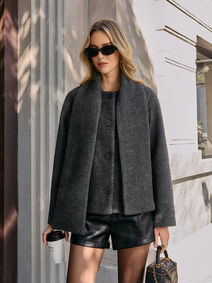 Ruœgy Veste Bouclée Avec Écharpe Femme