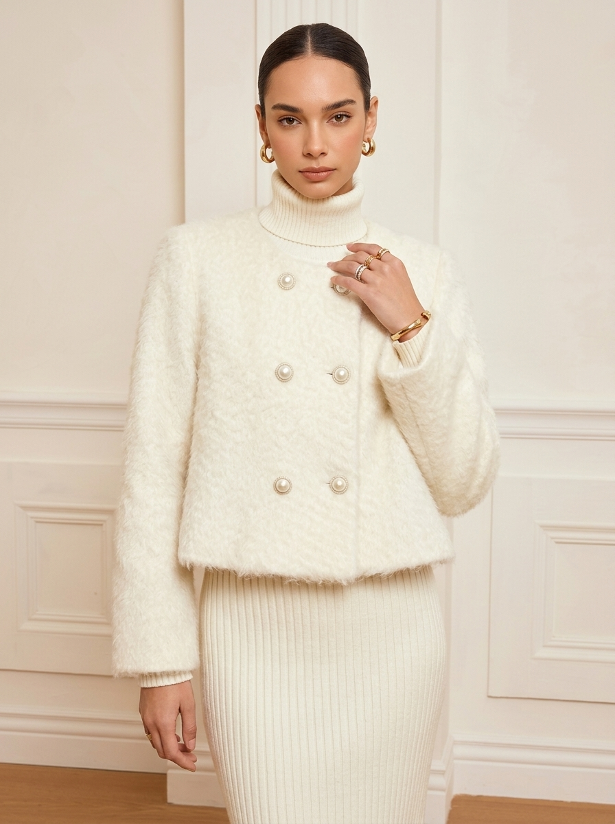 Ruœgy Veste Laine Bouclée Femme