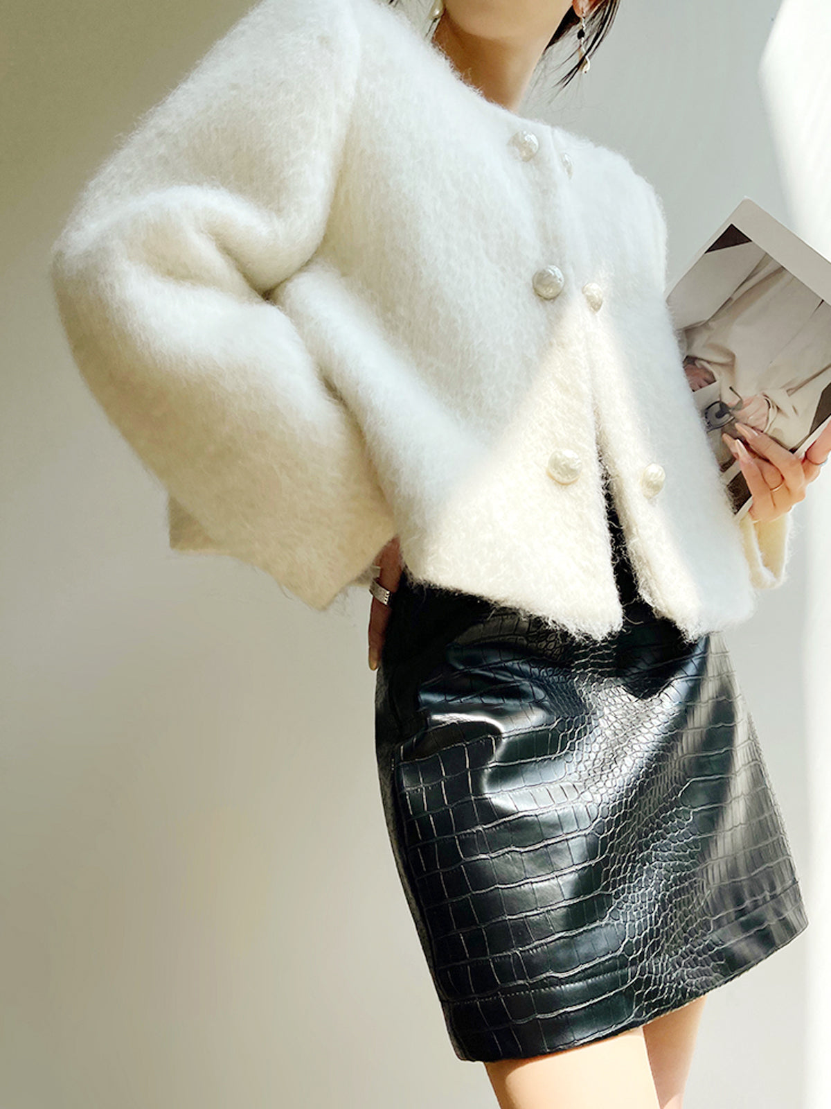 Ruœgy Veste Laine Bouclée Femme