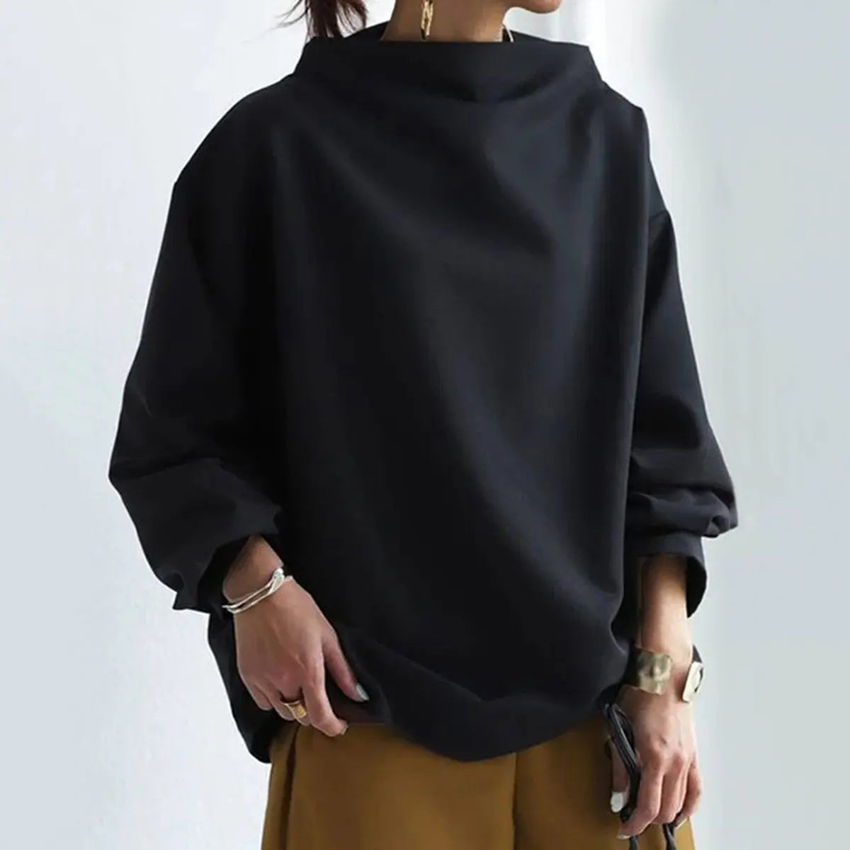 Ruœgy Pull  Oversize Col Roulé Femme