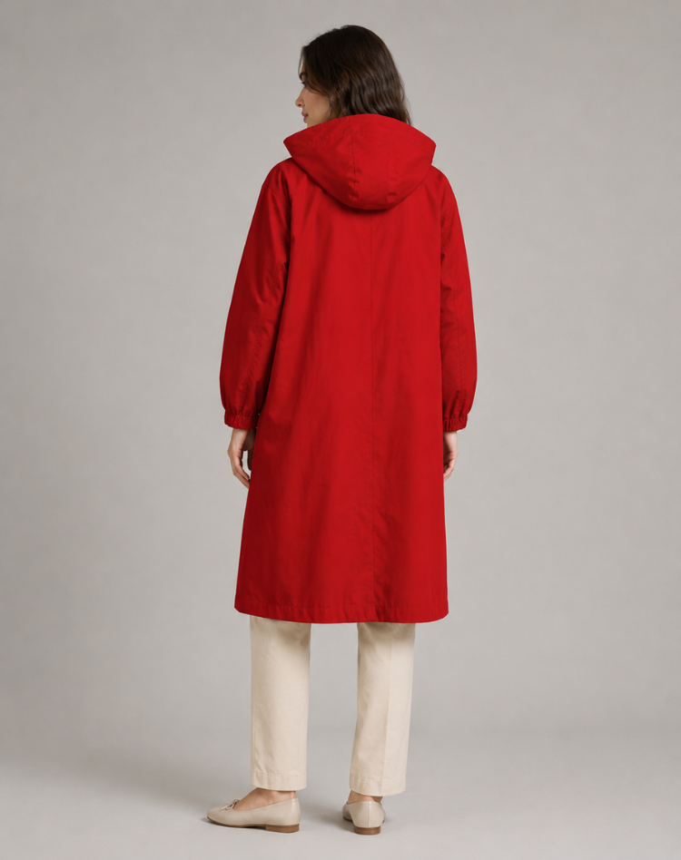 Trench Léger Déperlant à Capuche Femme