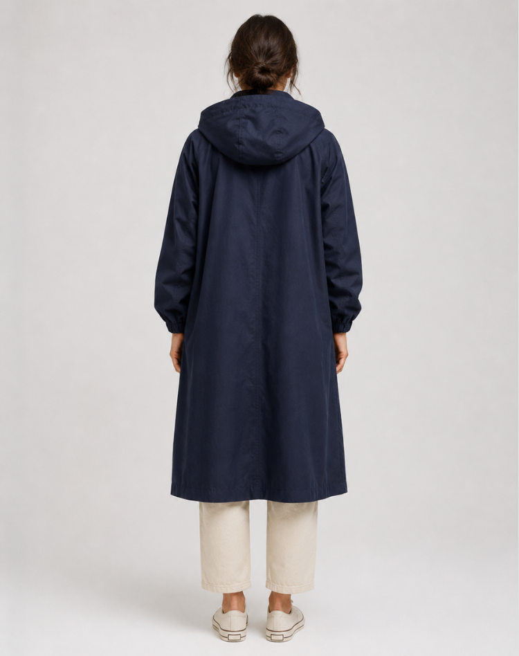 Trench Léger Déperlant à Capuche Femme