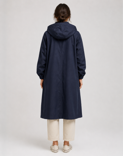 Trench Léger Déperlant à Capuche Femme
