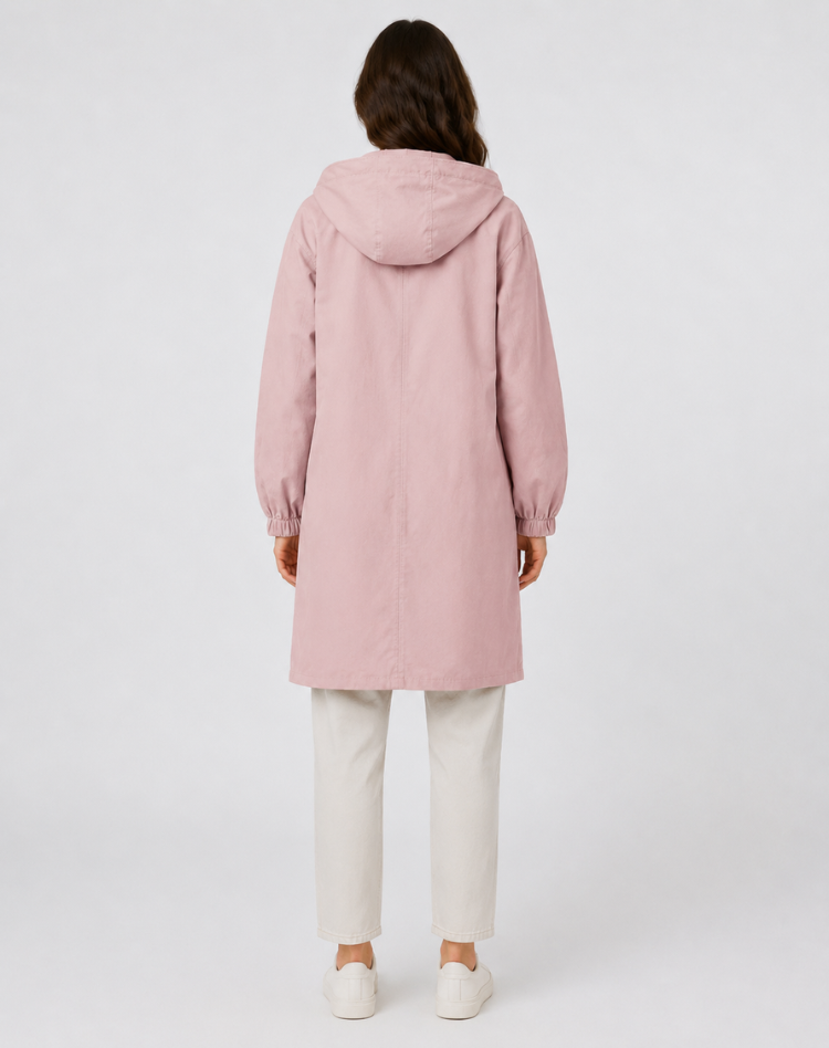Trench Léger Déperlant à Capuche Femme