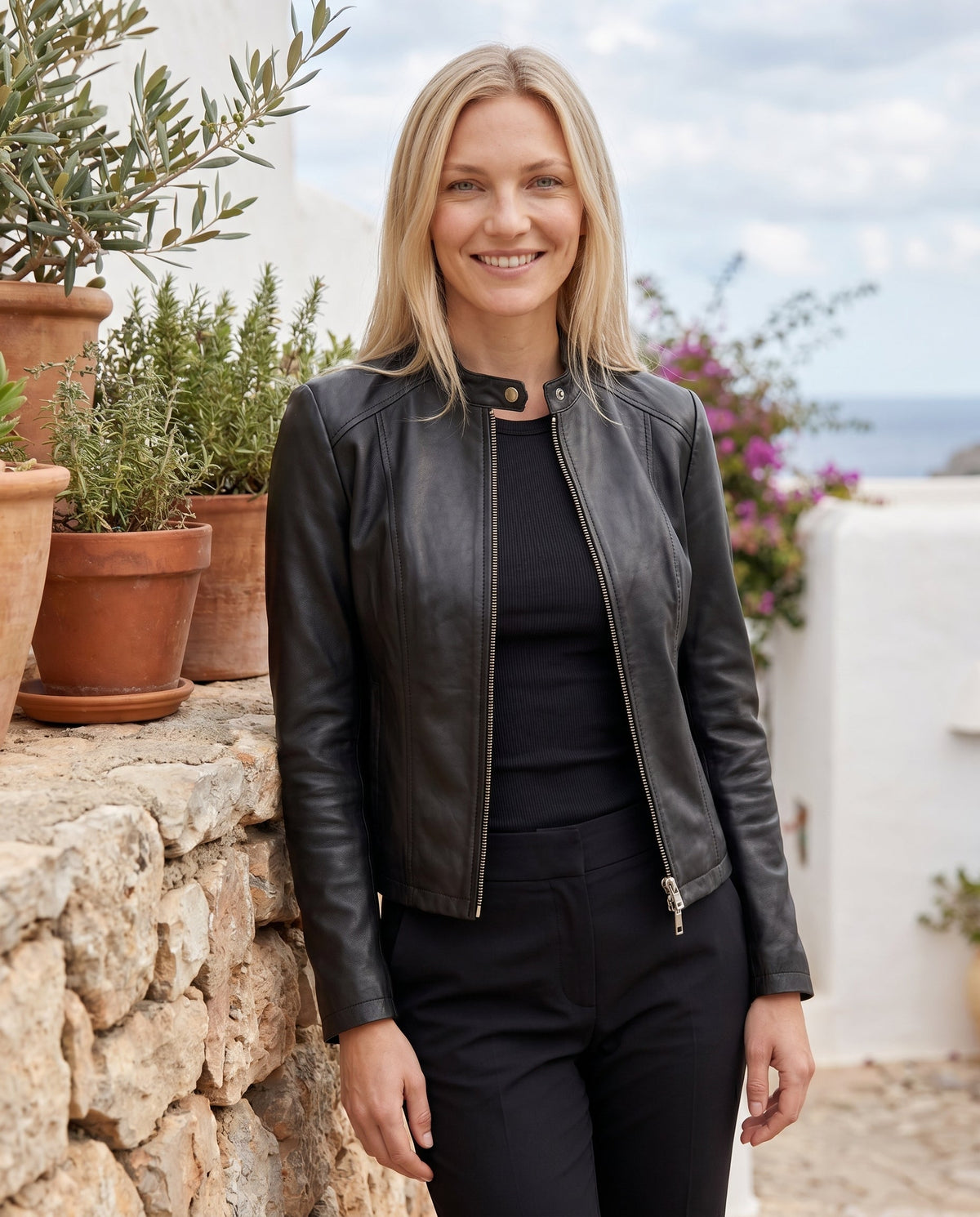 Veste Cuir Cintrée Femme