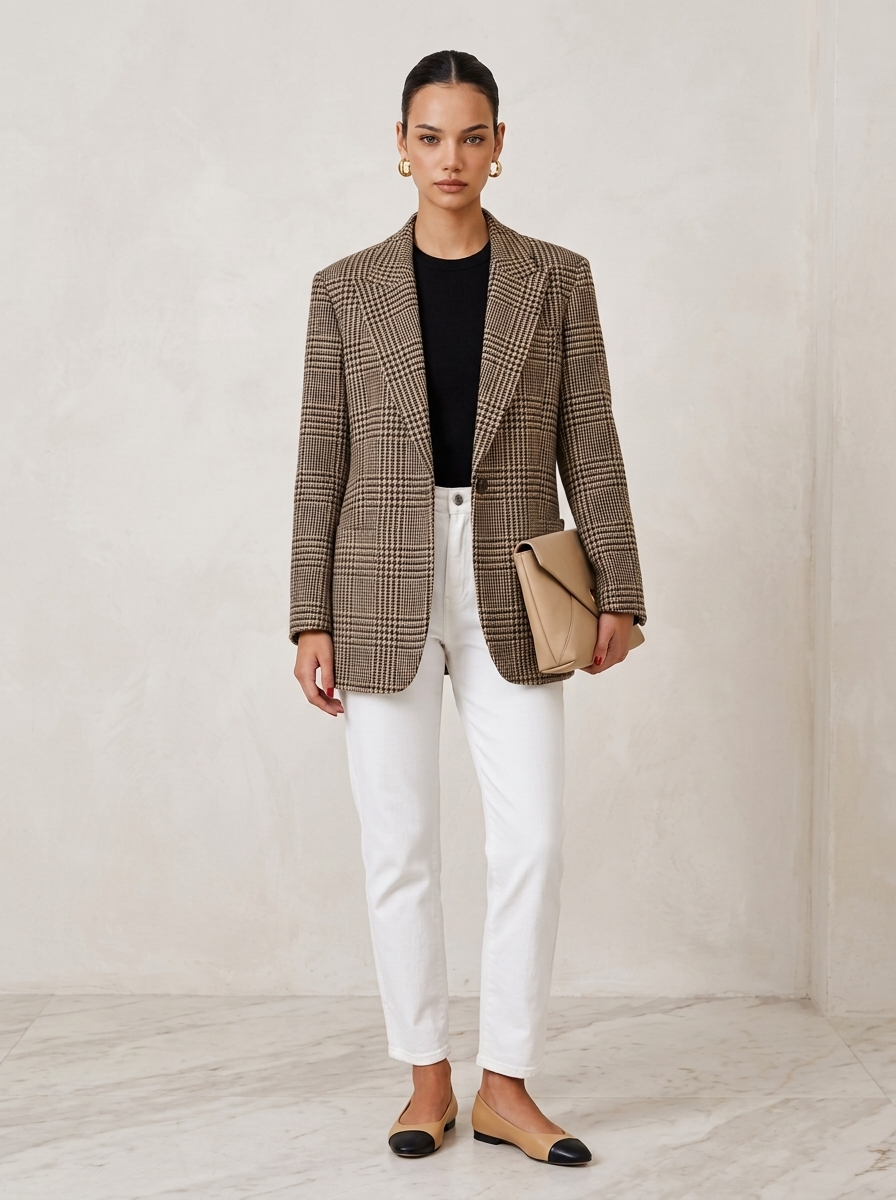 Veste Femme Ajustée en Laine à Col Montant, Style Cardigan