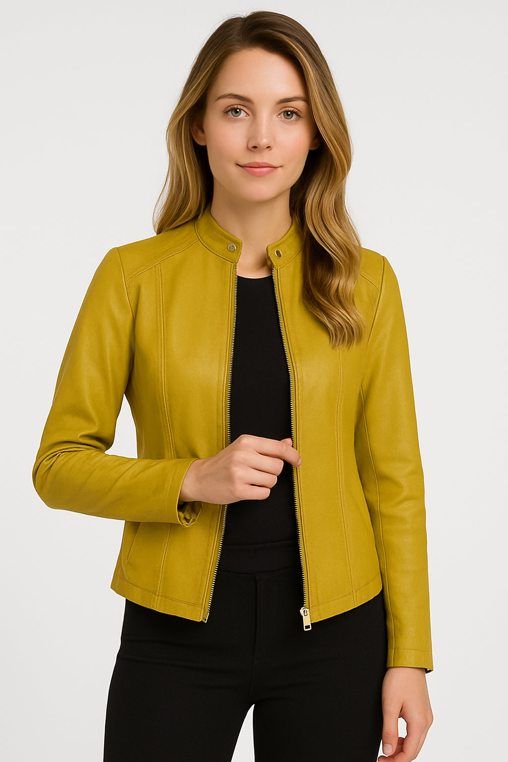 Veste Simili Cuir Courte Femme