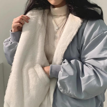 Veste Teddy Réversible Femme