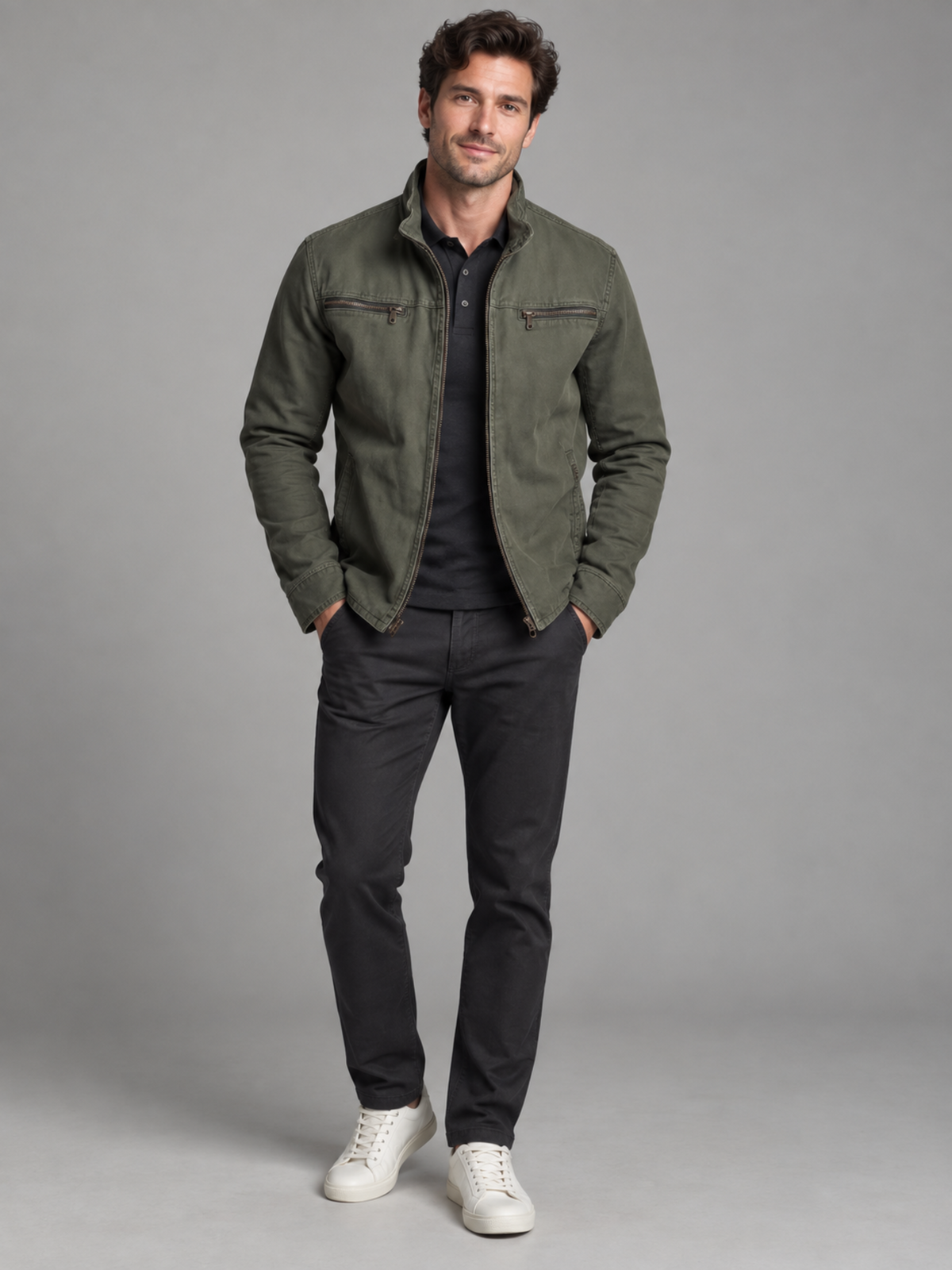 Veste Utilitaire Zippée Homme