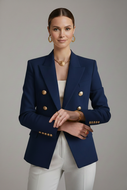 Ruœgy Blazer Croisé Boutons Dorés Femme