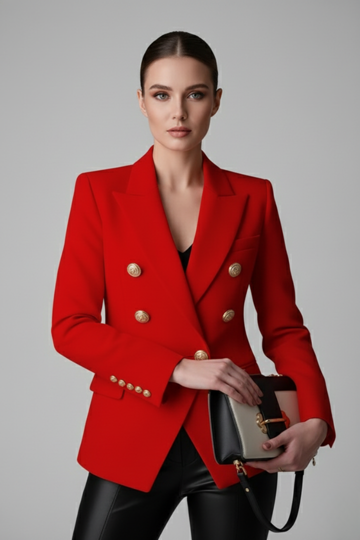 Ruœgy Blazer Croisé Boutons Dorés Femme
