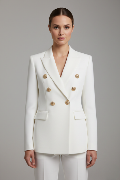Ruœgy Blazer Croisé Boutons Dorés Femme