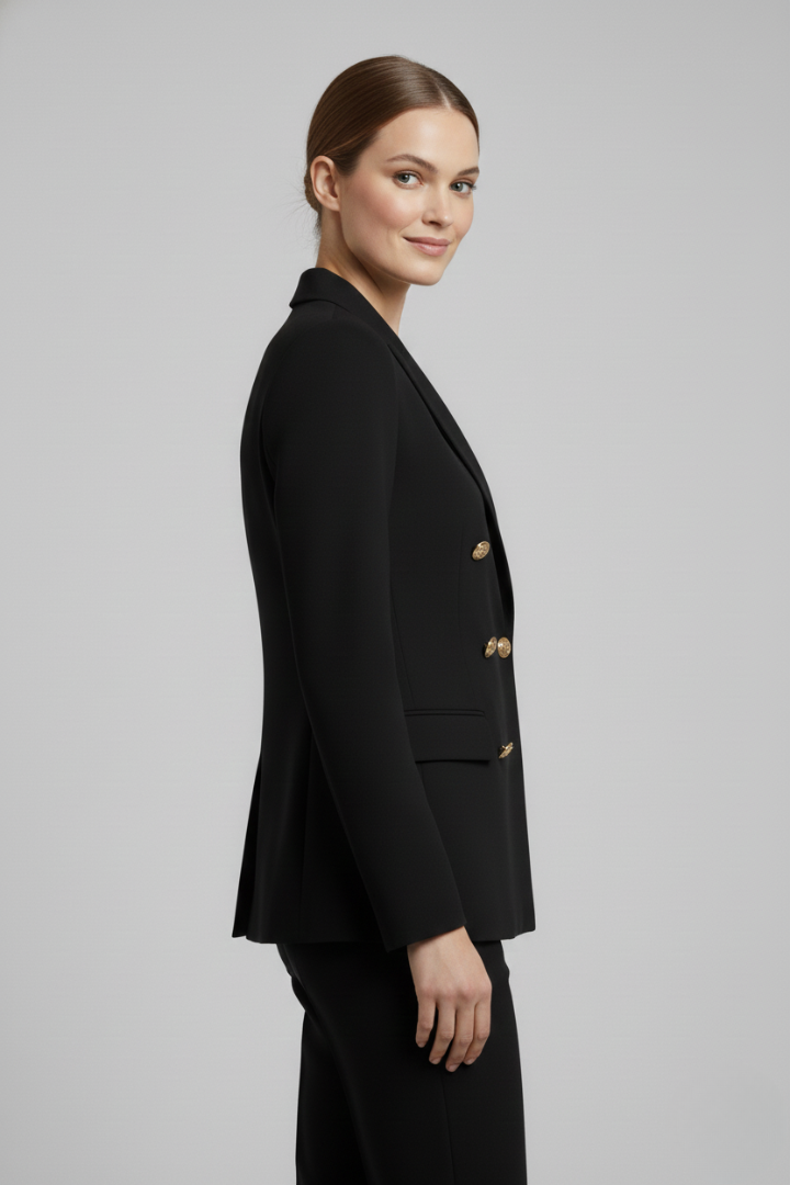 Ruœgy Blazer Croisé Boutons Dorés Femme