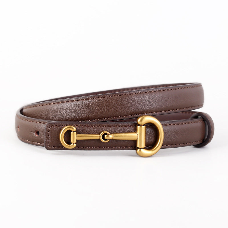 Ruœgy Horsebit Buckle Thin Belt