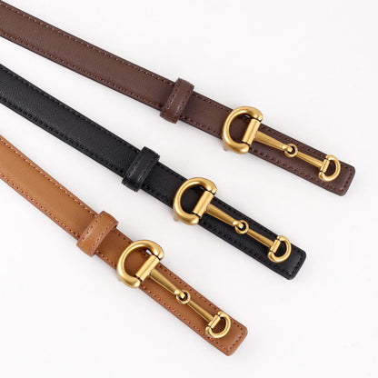 Ruœgy Horsebit Buckle Thin Belt