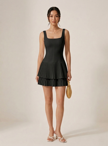 Ruœgy Robe Mini Col Carré Femme