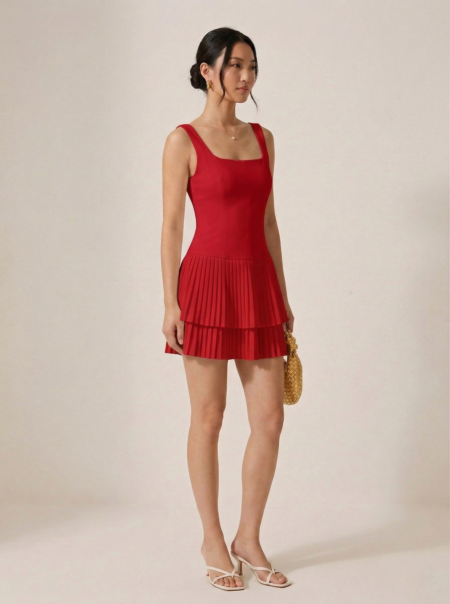 Ruœgy Robe Mini Col Carré Femme
