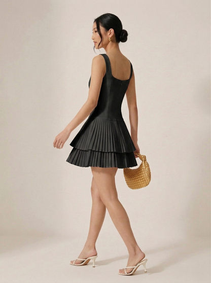 Ruœgy Robe Mini Col Carré Femme