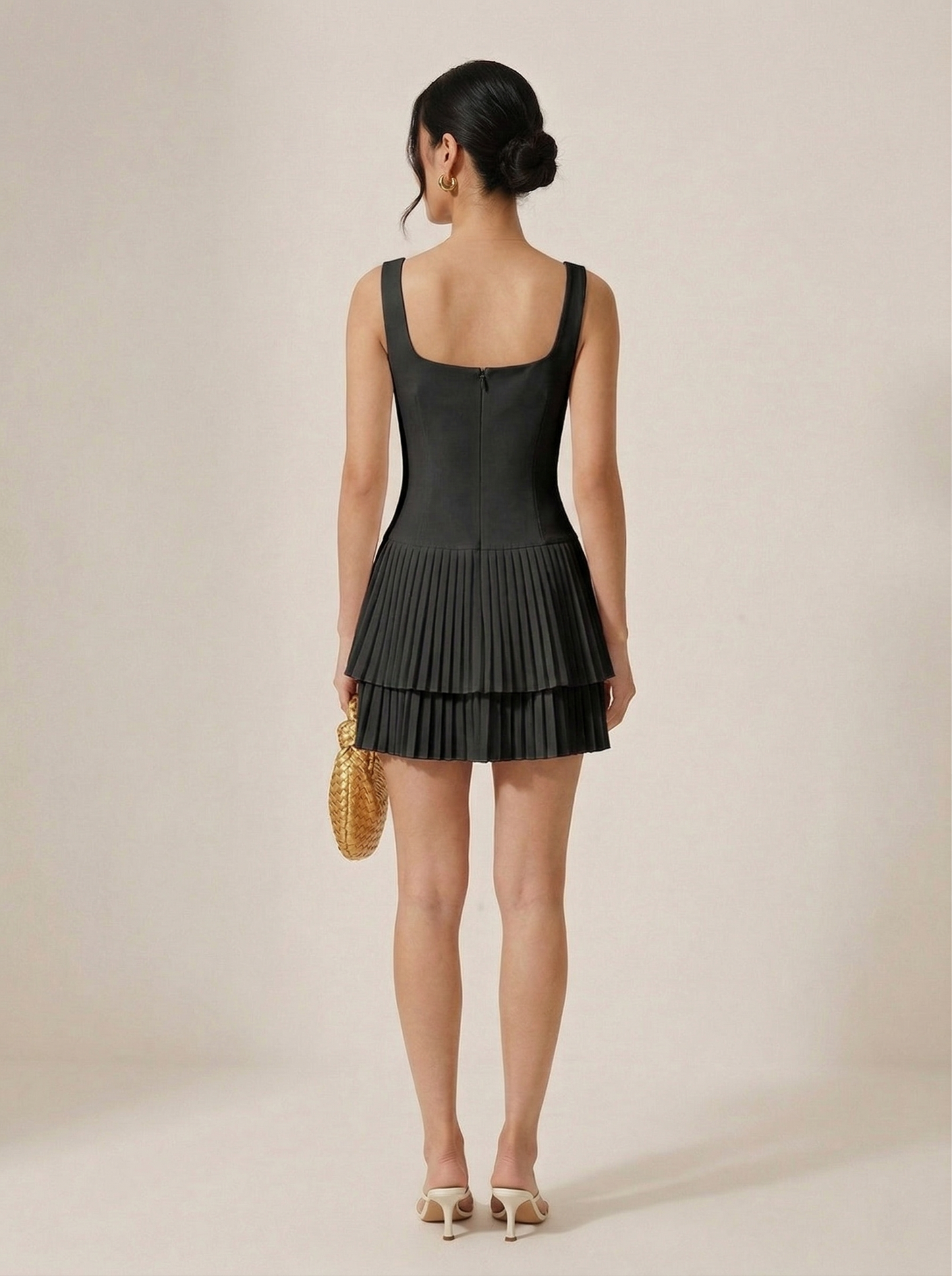 Ruœgy Robe Mini Col Carré Femme