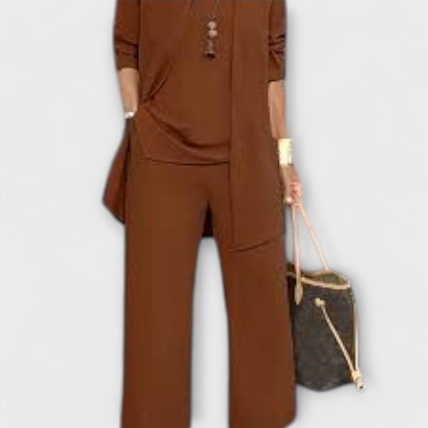 Ruœgy Ensemble 3 Pièces Gilet Long Femme