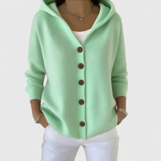 Ruœgy Gilet à Capuche Boutonné Femme