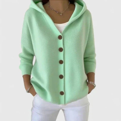 Ruœgy Gilet à Capuche Boutonné Femme