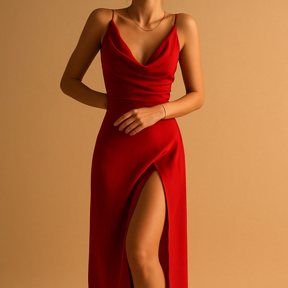 Ruœgy Robe Longue Col V Femme