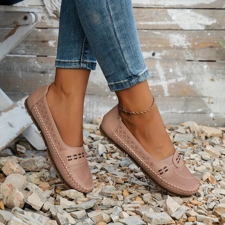 Ruœgy Chaussures Plates Orthopédiques Perforées Femme