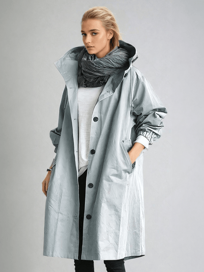 Ruœgy Trench Oversize à Capuche Boutonné Femme