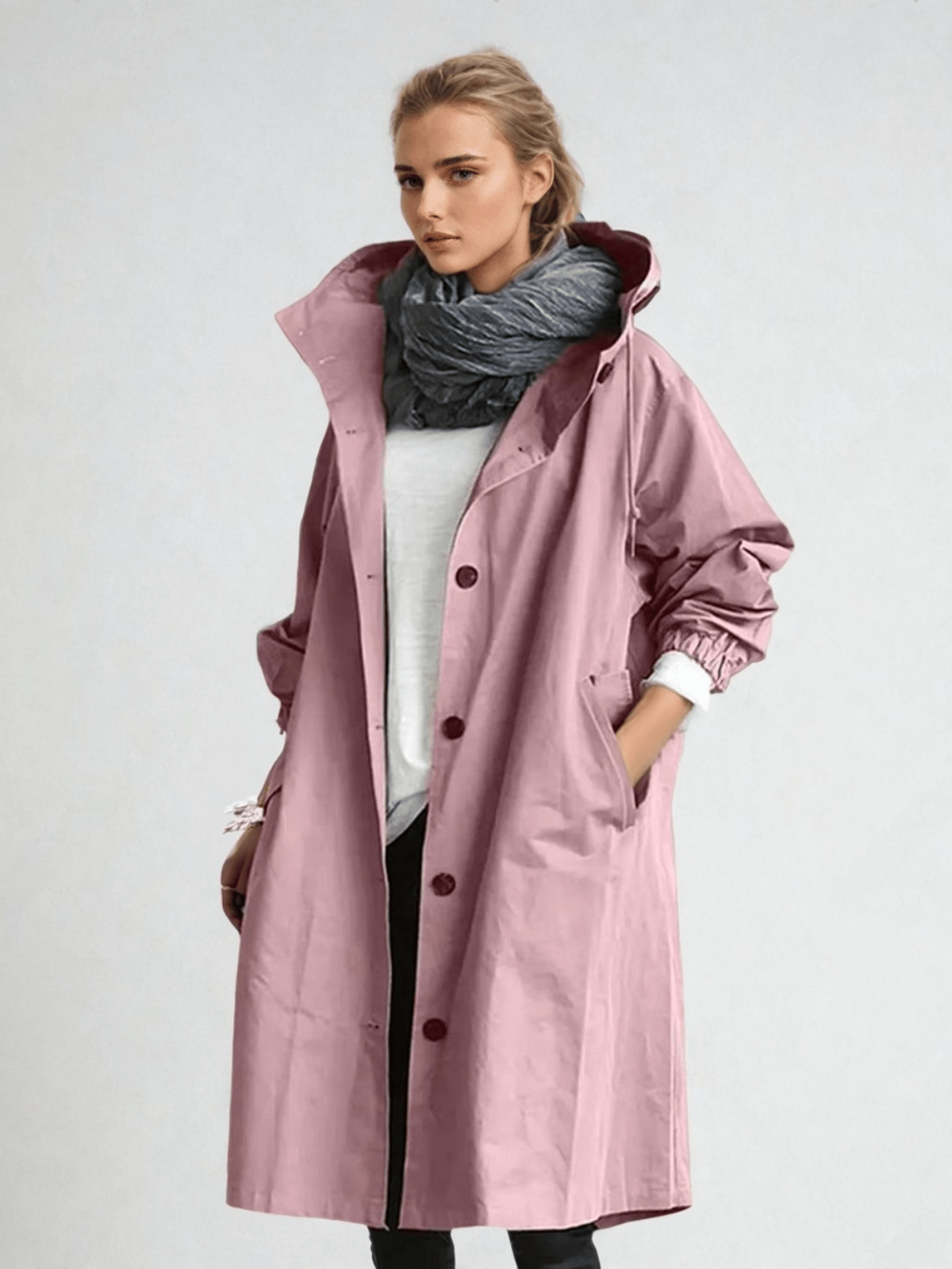 Ruœgy Trench Oversize à Capuche Boutonné Femme