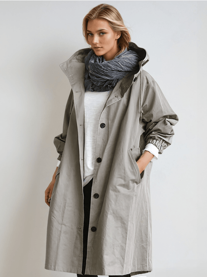 Ruœgy Trench Oversize à Capuche Boutonné Femme