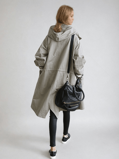 Ruœgy Trench Oversize à Capuche Boutonné Femme