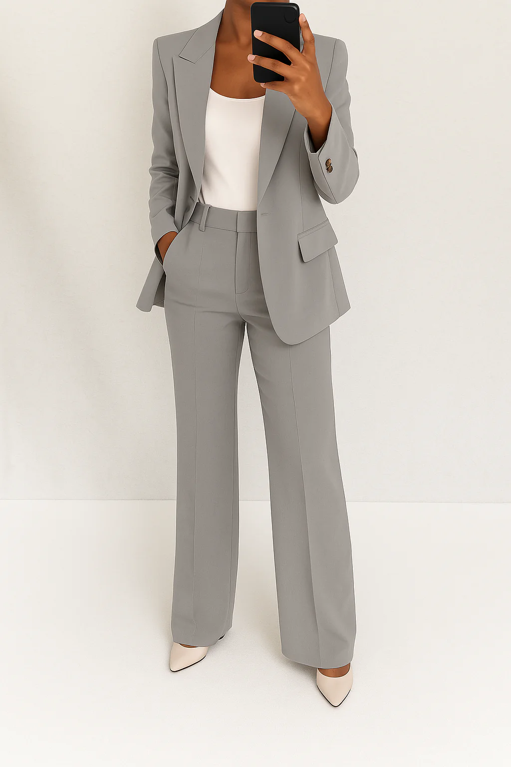 Ruœgy Ensemble Tailleur Pantalon Large Femme