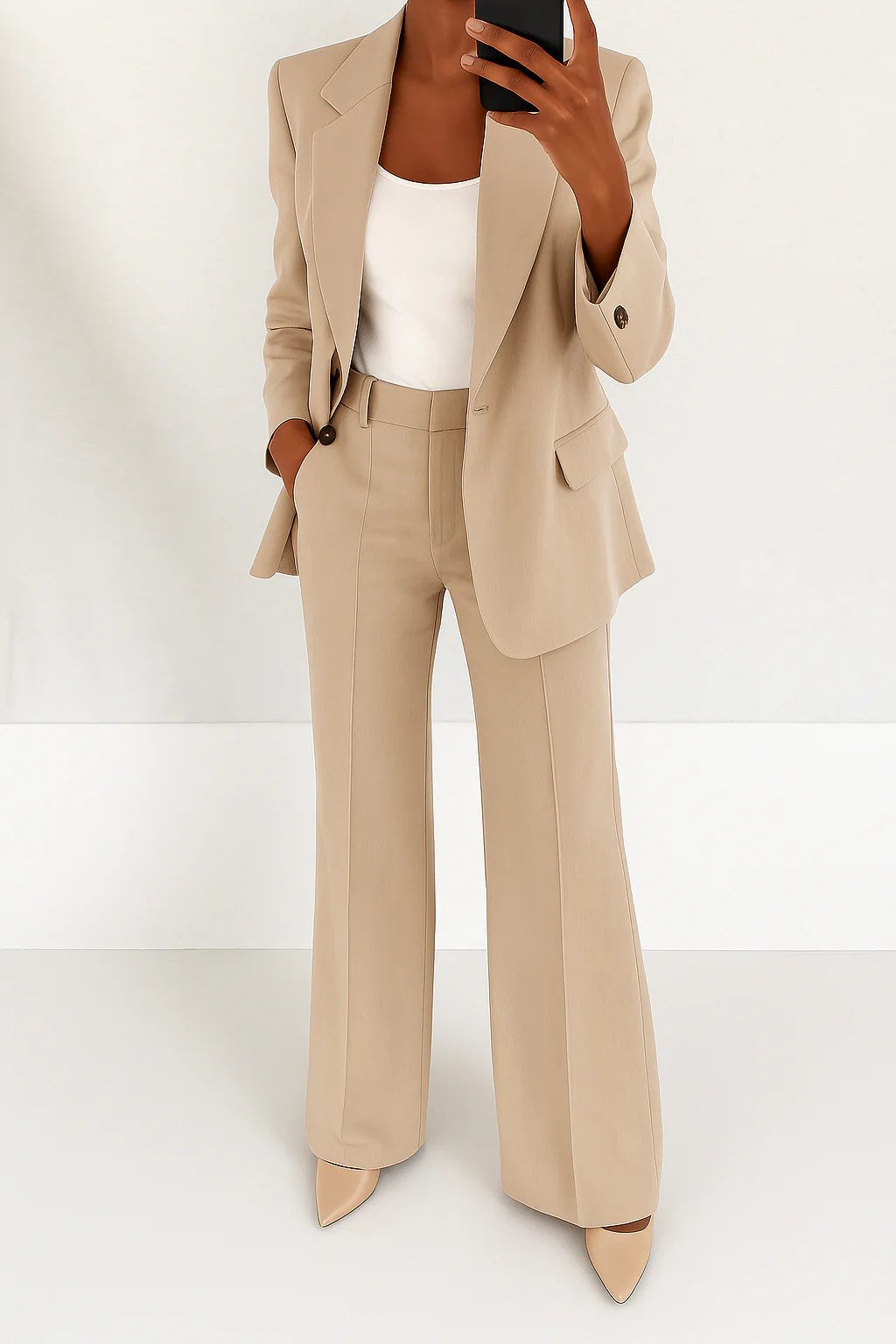 Ruœgy Ensemble Tailleur Pantalon Large Femme