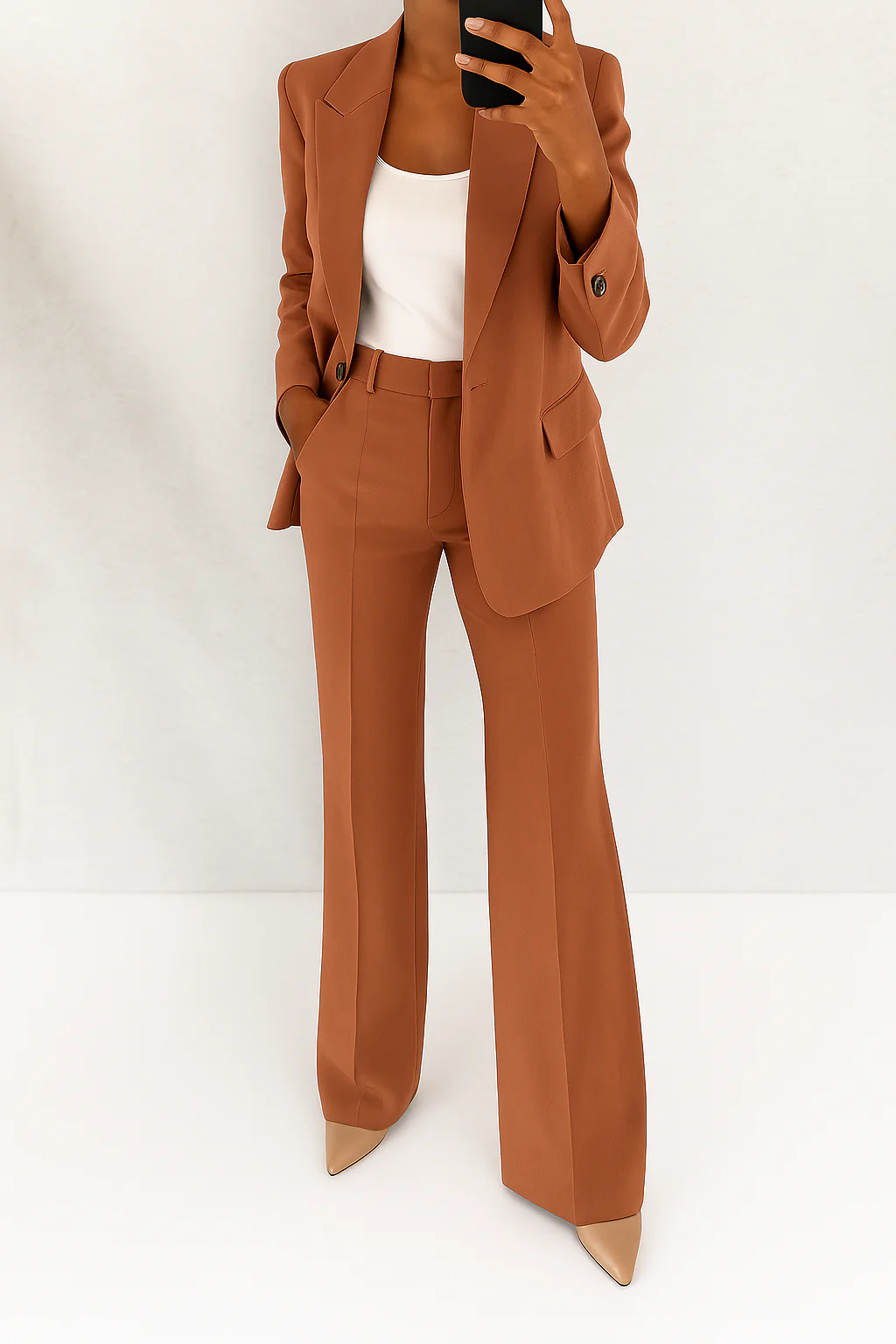 Ruœgy Ensemble Tailleur Pantalon Large Femme