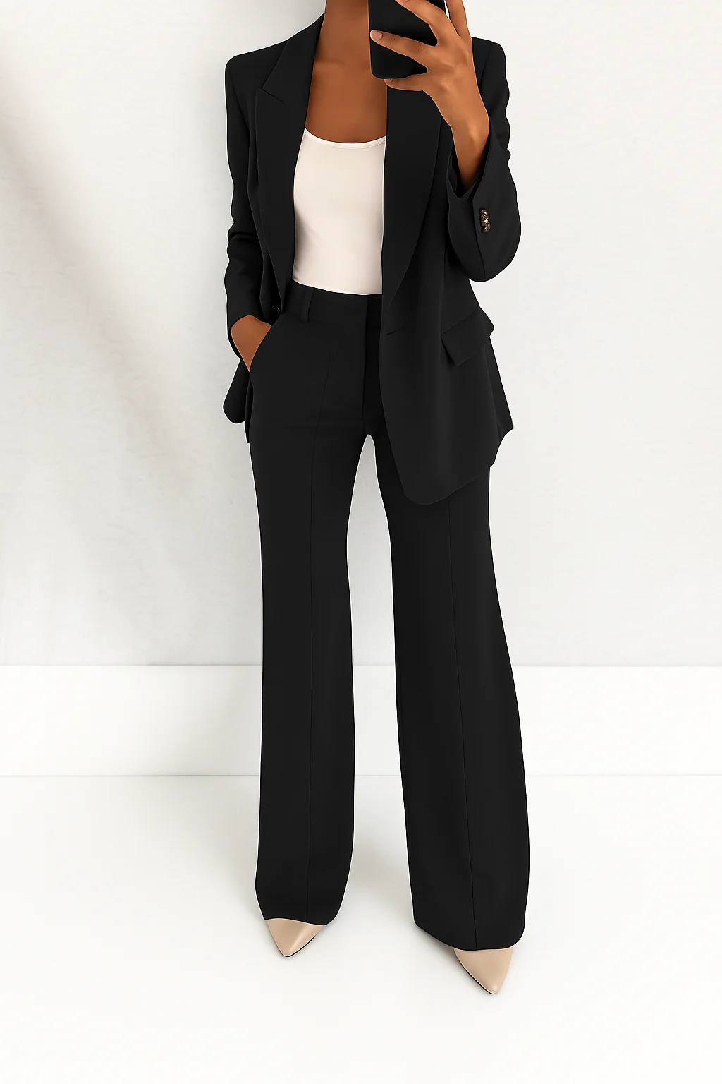 Ruœgy Ensemble Tailleur Pantalon Large Femme