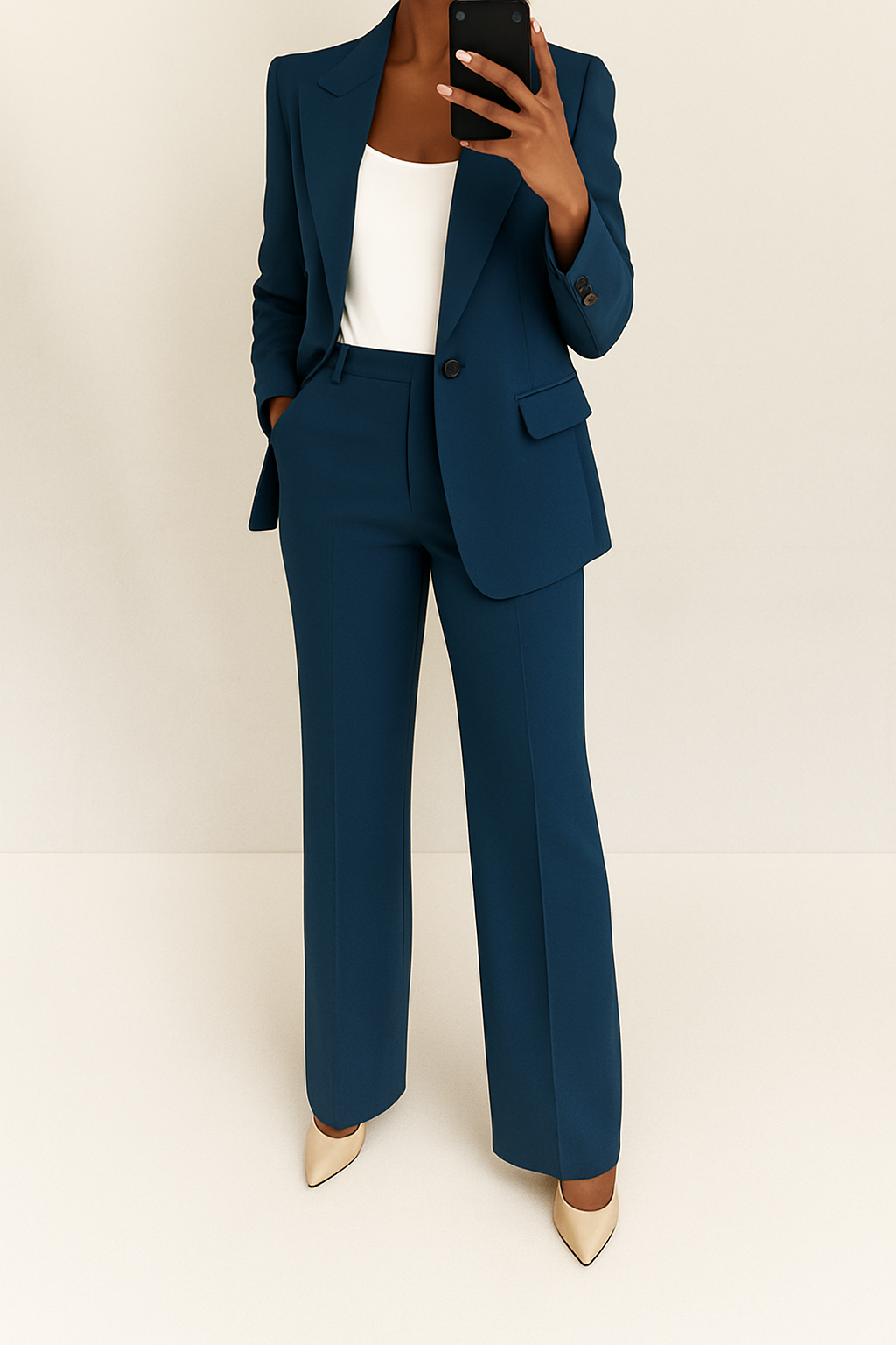 Ruœgy Ensemble Tailleur Pantalon Large Femme